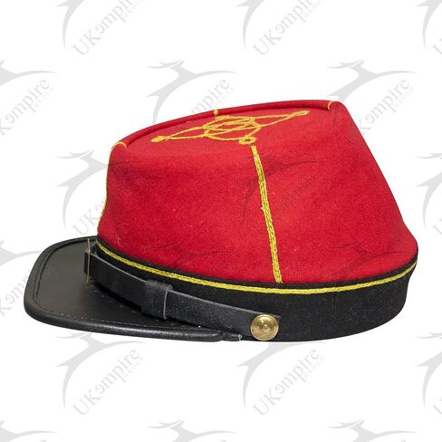 American Civil War Officer 1st Lieutenant Kepi (CSA) Black Band – Artillery Red Wool Hat/Cap in Saudi Arabia