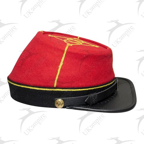 American Civil War Officer 1st Lieutenant Kepi (CSA) Black Band – Artillery Red Wool Hat/Cap in Saudi Arabia
