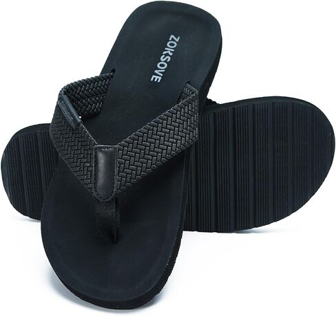 Men's Flip Flops - Comfort Quick-drying Woven Strap Thongs Sandals - Lightweight Beach Slides Soft Foam Slip on Home Slippers in Saudi Arabia