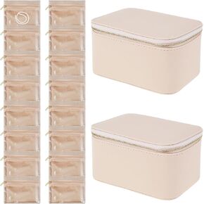 Jewelry Box Organizer Portable Case with 8 Jewelry Bags PU Leather Travel Practical Storage Holder Box for Ring Necklace (Pink 4pcs) in Kuwait