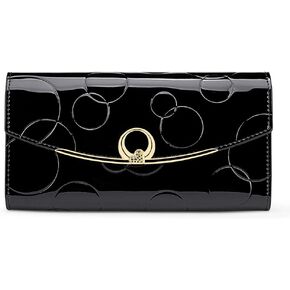 Women's Tri-Fold Leather Wallet with Embossed Design, Large Capacity RFID Blocking & Magnetic Closure (Gold) in Kuwait