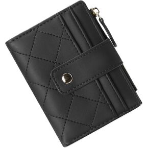 Small Genuine Leather Wallet for Women Bifold Card Holder with Zipper Coin Pocket Compact Purse (Red) in Kuwait