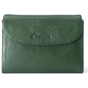 Wallet for Women [Genuine Leather] [Magnetic Closure], Large Capacity Female Ladies Bifold Wallet Card Holder, ID Window, Zipper Coin Pockets (Black) in Saudi Arabia