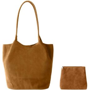 Large Suede Bucket Tote Bag for Women, 2025 Fall Slouchy Vegan Leather Shoulder Handbag Trendy Top-handle Hobo Purse in Saudi Arabia