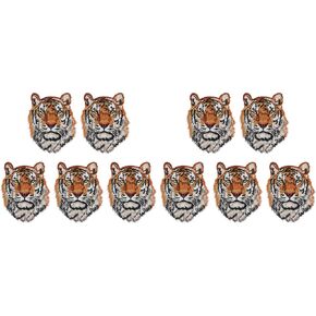 النمر رئيس التصحيح النباتية ديكور الملابس الملابس خمر الملابس 5 قطع الحيوان الحديد على بقع بقع البوليستر شارات مطرزة الملابس ملصقات الزخرفية بقع الظهر in Kuwait