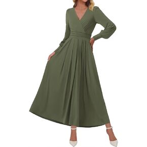 BTFBM Womens Long Sleeve Maxi Dress Fall 2025 Casual V Neck Knit A Line Flowy Pockets Elegant Party Wedding Guest Dresses in Saudi Arabia