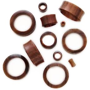 Pair (2PCS) BROWN SONO WOOD TUNNELS Double Flared Gauges Organic Ear Plugs 9348 in Saudi Arabia