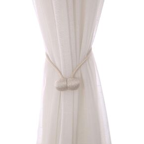 Magnetic Curtain Tiebacks, Decorative Curtain Clips Rope Holdbacks Tie Backs for Home Office Window Decoration, No Drilling and Holes Required, Beige in Saudi Arabia