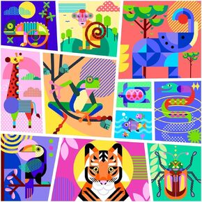 Springbok's Jungle Animal Mashup 500 Piece Puzzle for Adults and Families Features a Colorful Collage of Your Favorite Safari Animals in Kuwait