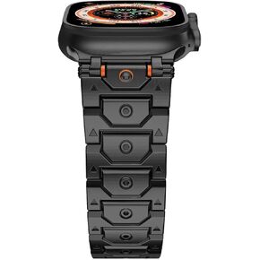 سوار ساعة من الفولاذ المقاوم للصدأ لساعة أبل الترا 2 حزام ساعة معدني لسلسلة iWatch 10/9/8/7/6/5/4/se سوار قابل للتعديل in Kuwait