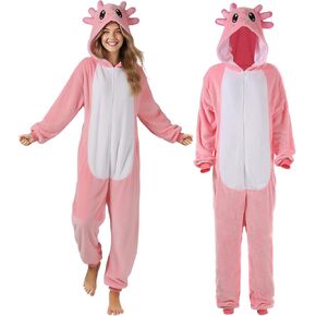 Axolotl Christmas Costume Adult, Plush Axolotl Costume Cosplay Animal Cosplay One Piece in Saudi Arabia