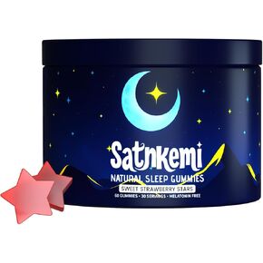 Sleep Gummies for Adults, Melatonin-Free Natural Sleep Aid with Valerian Root, L-Theanine, Magnesium & Passionflower, Star-Shaped Strawberry Gummies,Non-GMO, Gluten-Free Supplement, 60 Count in Saudi Arabia