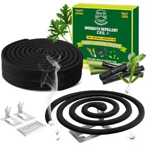 KICKOUTOR® Mosquito Repellent Coils, Each DEET Free Citronella Incense Burns for 5-7 Hours, Keep Flying Bugs Away from Outdoor Patio Camping Backyard Room (20 Coils & 4 Stands) in Kuwait