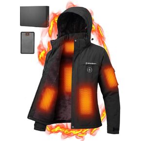 Graphene Heated Jacket for Women with 20000mAh Battery Pack Fleece Lining Womens Heated Coat Waterproof Windproof in Kuwait