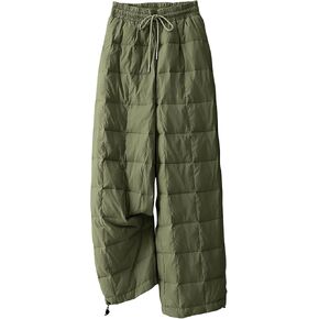 PEHMEA Womens Winter Snow Pants, Windproof Padded Drawstring Warm Loose Wide-Leg Outdoor Ski Casual Trousers in Saudi Arabia