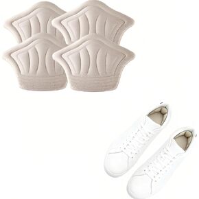 4 Pcs Back of Heel Cushion Inserts, Mesh Self-Adhesive Grips Pads, Reusable Adhesive Heel Guards Liners for Boots, Loose Shoes Too Big, Improve Shoe Fit for Women Men - Black in Saudi Arabia