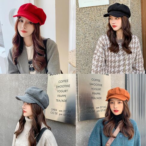 Women Beret Newsboy Hat 8 Panels Beret Hats Vintage Cabbie Hat Painter Cap Hats in Saudi Arabia