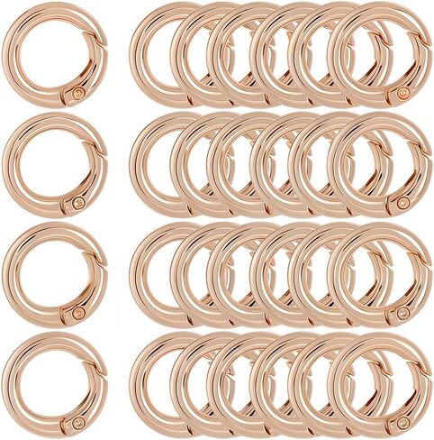 1 Box 30Pcs Black Spring O Rings 20mm Round Carabiner Clip Snap Metal Trigger Key Ring Clips Zinc Alloy Gate O Rings Buckles for DIY Keychains Keyrings Purses Handbags Dog Leashes Crafts in Kuwait