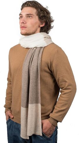 Dalle Piane Cashmere - وشاح 3 ألوان 100% كشمير - صنع في إيطاليا - رجالي in Kuwait