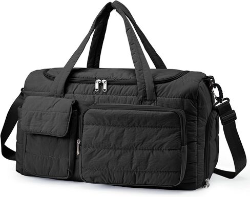 Quilted Gym Bag for Women, Cute Travel Duffel Bag with Shoe Compartment & Wet Pocket, Lightweight Puffer Weekender Overnight Bag, Travel Carry On for Sport, Hospital, Yoga in Saudi Arabia
