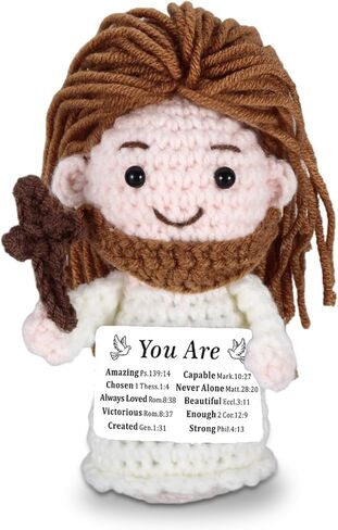 Jesus Christian Gifts for Women Men Faith Baptism Gifts for Boys Girls Catholic Jesus Crochet Doll Figure Confirmation Gift for Teenage First Communion Bible Easter Basket Stuffers Valentine Christmas in Saudi Arabia