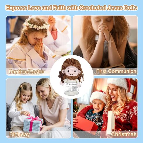 Jesus Christian Gifts for Women Men Faith Baptism Gifts for Boys Girls Catholic Jesus Crochet Doll Figure Confirmation Gift for Teenage First Communion Bible Easter Basket Stuffers Valentine Christmas in Saudi Arabia