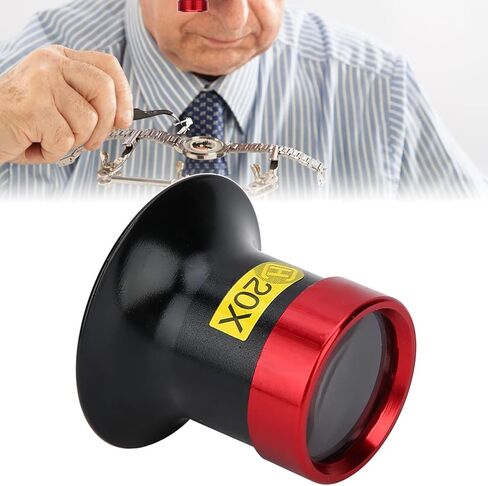 Watch Repair Magnifying Glass, 20X HD Magnifier Loupe Horology Loupe Watch Repair Lens with Professional Aluminum Alloy and Optical Glass for Watchmakers in Saudi Arabia