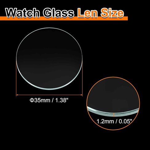 HARFINGTON Watch Glass Lens Mineral Glass Round Flat Clear Crystal Len Watch Face for Watchmaker Repair in Saudi Arabia