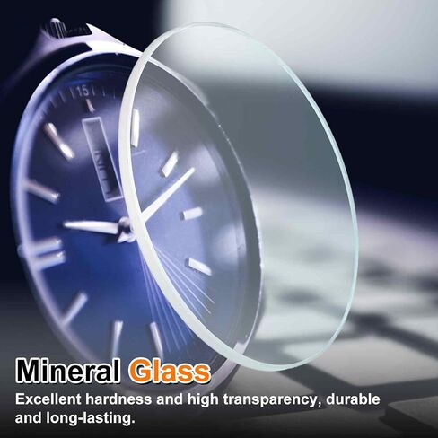 HARFINGTON Watch Glass Lens Mineral Glass Round Flat Clear Crystal Len Watch Face for Watchmaker Repair in Saudi Arabia
