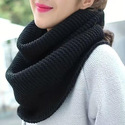Women's Elegant Thickened Winter Scarf - Windproof & Breathable Infinity Loop Neck Warmer in Saudi Arabia