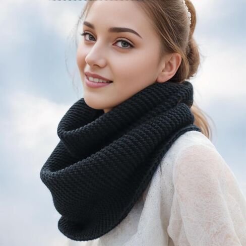 Women's Elegant Thickened Winter Scarf - Windproof & Breathable Infinity Loop Neck Warmer in Saudi Arabia