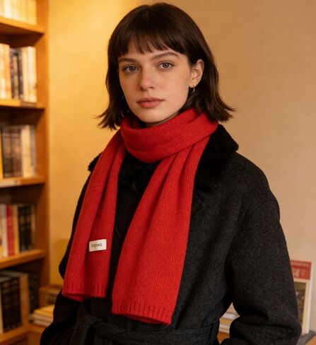 Winter Soft Warm Long Knit Scarf Wraps for Women Cold Weather Solid Color Faux Cashmere Kint Scarves in Saudi Arabia