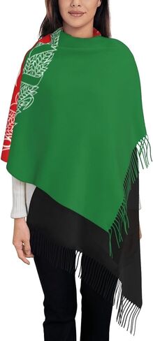 وشاح شرابة علم أفغانستان يلتف شال نسائي يلتف وشاح الرجال زي دافئ بشكل مريح in Saudi Arabia