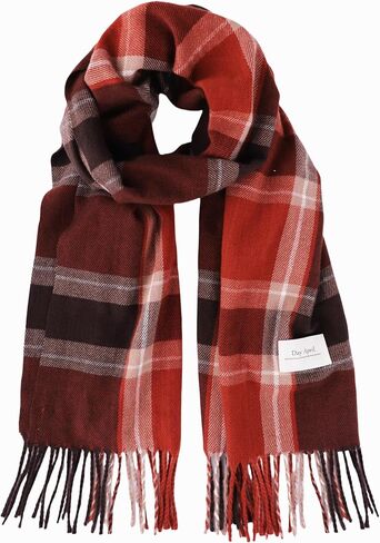 Women's Winter Plaid Scarf Cashmere Feel Thick Red-Black Buffalo Scarves Pashmina Blanket in Saudi Arabia