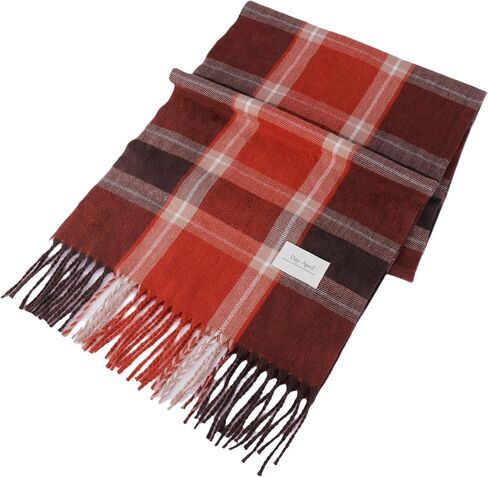 Women's Winter Plaid Scarf Cashmere Feel Thick Red-Black Buffalo Scarves Pashmina Blanket in Saudi Arabia