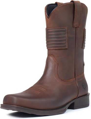 SUREWAY Men's 10 inch Western Cowboy Work Boots for Men Square Toe,Premium Full Grain Leather,GoodyearWelted,Superior Oil/Slip/Water Resistant in Saudi Arabia