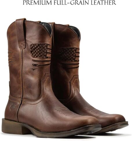SUREWAY Men's 10 inch Western Cowboy Work Boots for Men Square Toe,Premium Full Grain Leather,GoodyearWelted,Superior Oil/Slip/Water Resistant in Saudi Arabia