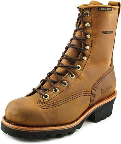 حذاء Chippewa Paladin مقاس 8 بوصات - أحذية عمل مقاومة للانزلاق للرجال - أحذية مقاومة للماء - أحذية أمان كاملة الدانتيل للرجال - هيكل من الجلد - تصميم من الدانتيل إلى إصبع القدم in Saudi Arabia