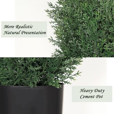 Artificial Cedar Topiary Trees 5 FT Faux Cedar Tree for Outdoor Planters Evergreen Plant, 60 inch UV Rated and Lush Fake Cypress Tree Shrubs for Gateway Front Door Porch Patio Garden, Set of 2 in Saudi Arabia