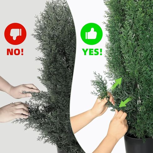 Artificial Cedar Topiary Trees 5 FT Faux Cedar Tree for Outdoor Planters Evergreen Plant, 60 inch UV Rated and Lush Fake Cypress Tree Shrubs for Gateway Front Door Porch Patio Garden, Set of 2 in Saudi Arabia