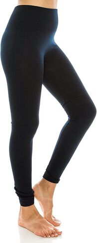 Ladies High Waist Fleece Leggings Regular & Plus in Kuwait