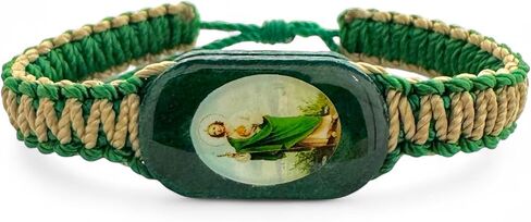 سانت سانت جود الأخضر قابل للتعديل عكسها مطلية بالذهب سحر سوار الرجال النساء المراهقين Pulsera سان يهوذا الدينية هدية in Kuwait