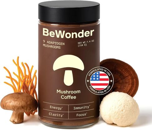 Mushroom Coffee - 9 Adaptogenic Mushrooms - Organic Lion's Mane, Chaga, Reishi, Turkey Tail, Instant Coffee - for Clarity, Focus, Energy, Immunity, Gut Health - Superfood - Sugar Free - 80 Servings in Saudi Arabia