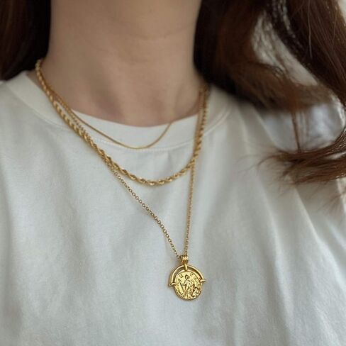 Shapes Studio 18K Gold Plated French Rope Twist Chain Necklace (two styles), Vintage Minimalist Style, Bold Chunky Chains, Women Jewelry in Saudi Arabia