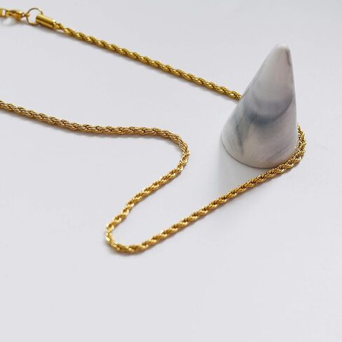 Shapes Studio 18K Gold Plated French Rope Twist Chain Necklace (two styles), Vintage Minimalist Style, Bold Chunky Chains, Women Jewelry in Saudi Arabia