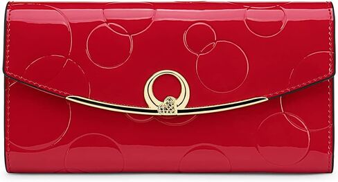 Women's Tri-Fold Leather Wallet with Embossed Design, Large Capacity RFID Blocking & Magnetic Closure (Gold) in Kuwait