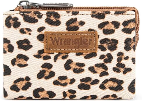 Wrangler Small Coin Purse Pouch for Women, Leopard Print Wallet with Double Compartments WG366-W112LP in Saudi Arabia