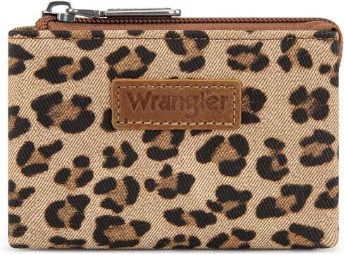 Wrangler Small Coin Purse Pouch for Women, Leopard Print Wallet with Double Compartments WG366-W112LP in Saudi Arabia