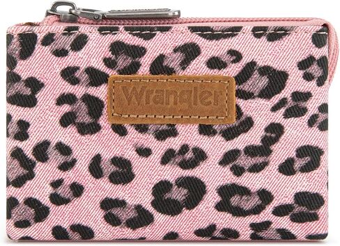 Wrangler Small Coin Purse Pouch for Women, Leopard Print Wallet with Double Compartments WG366-W112LP in Saudi Arabia