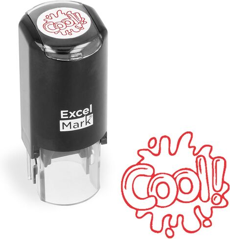 ExcelMark Round Teacher Stamp - SPOT ON! - RED Ink in Saudi Arabia